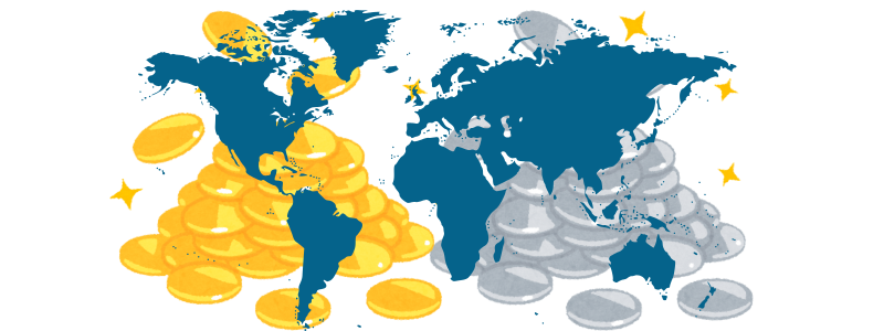 Invest in Gold and Silver Internationally – gold bars and silver coins displayed with a global map representing international precious metal investment.